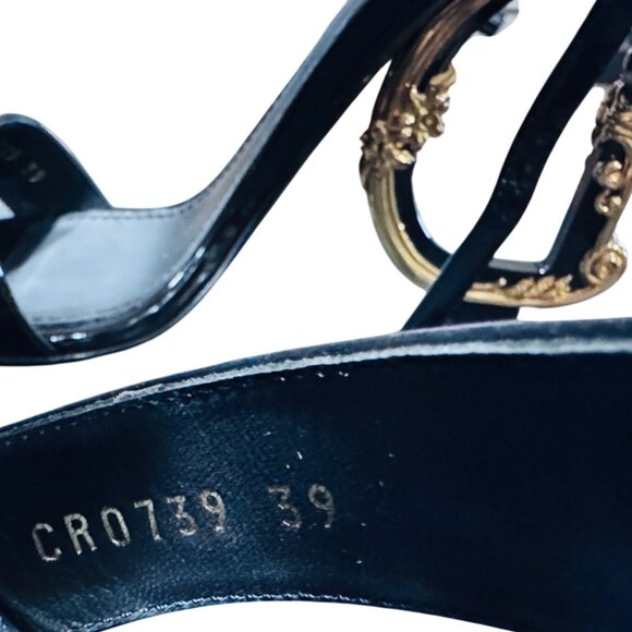 Dolce & Gabbana Keira DG Sculpted High Heel Leather Sandals Black NIB MSRP $1345 - Picture 6 of 15